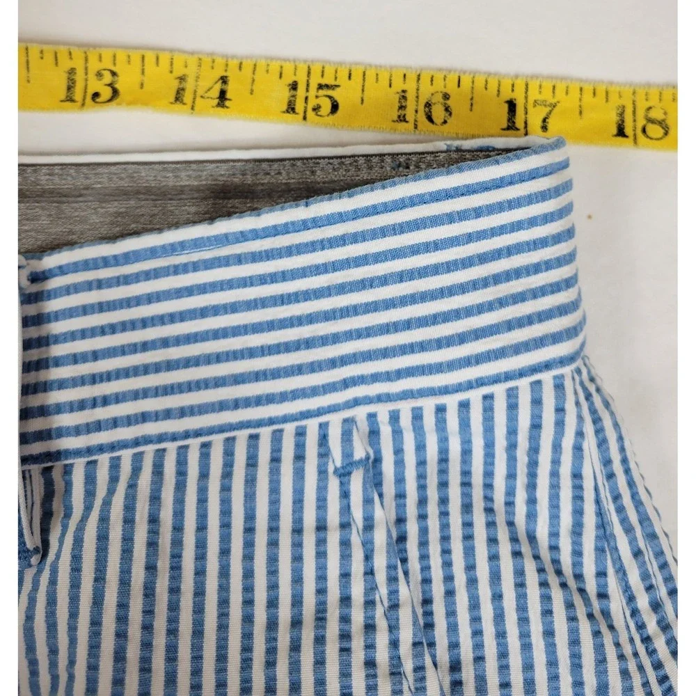 Nike Dri Fit Seersucker Stripe Golf Pants Mens 34x28 Blue White Chino Flat Front - Picture 2 of 10